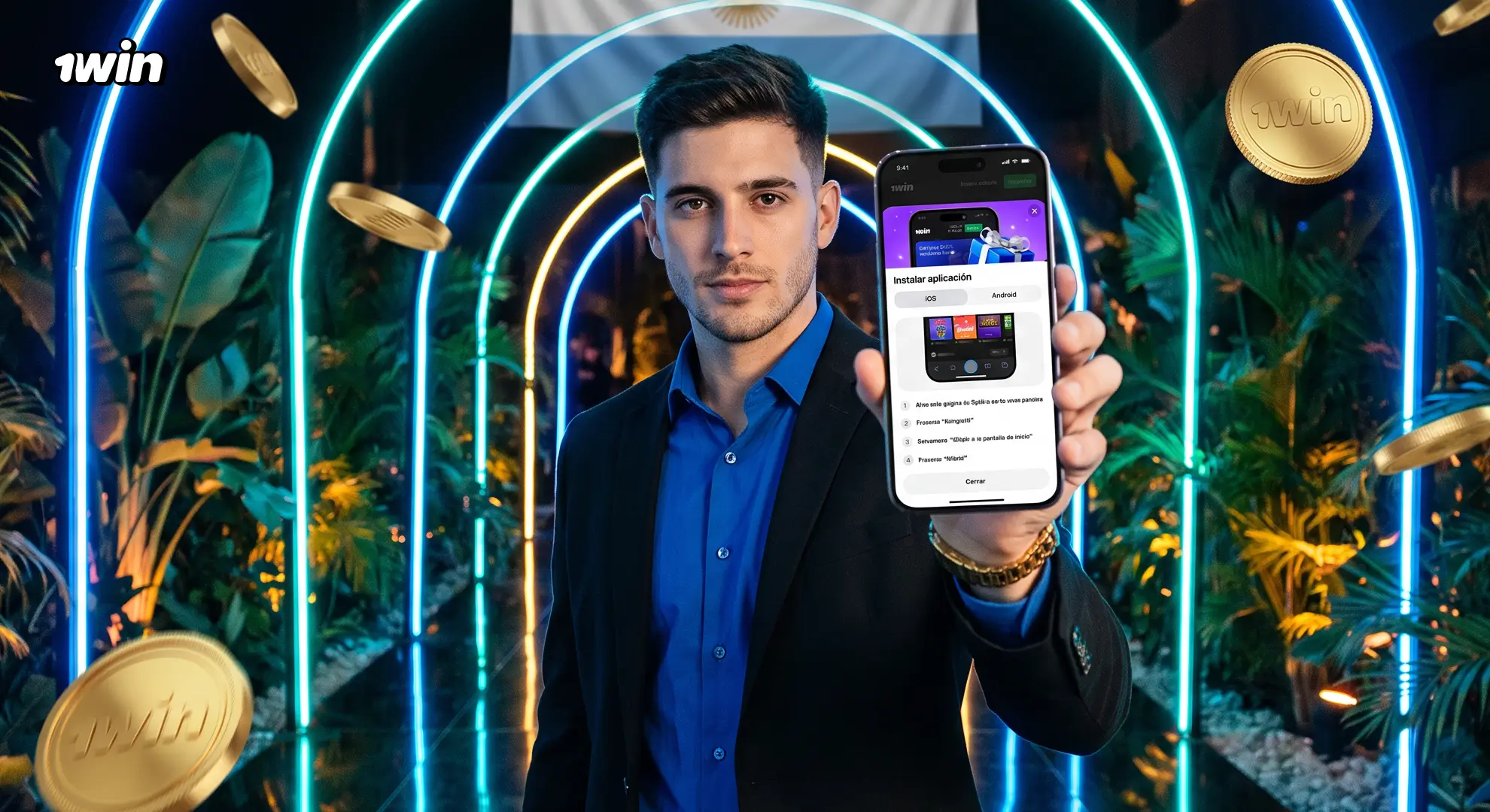 Instalación del APK de 1win en Android